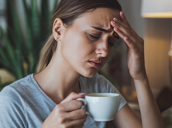 Man with low energy at desk