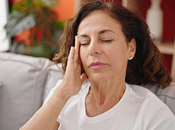 Person with slow recovery and back fatigue