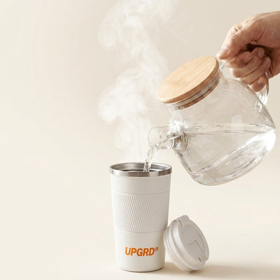 Hot water being poured into a cup