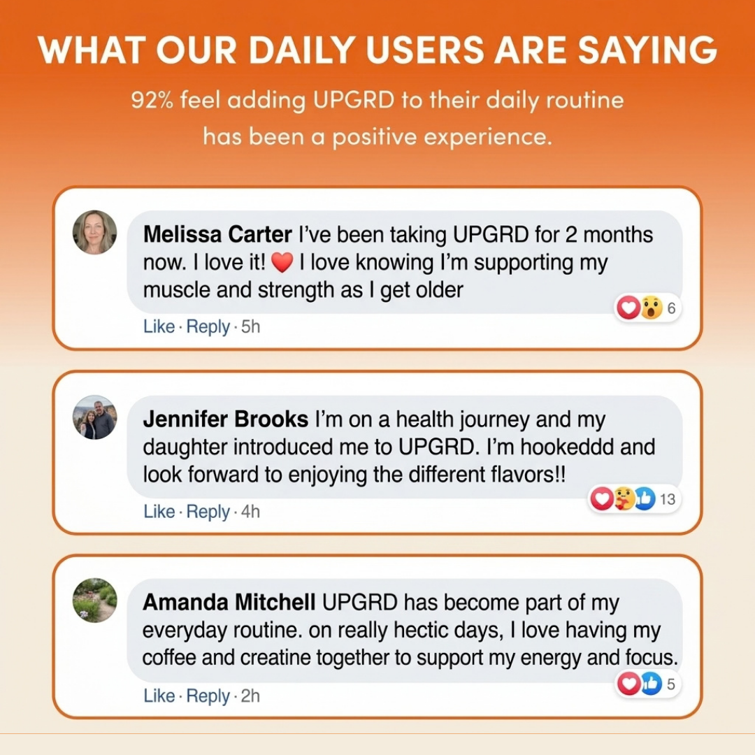 What daily UPGRD drinkers say about their creatine coffee, with three customer reviews